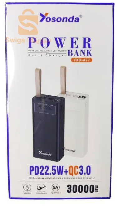 PowerBank Yosonda 30000mAh Fast 22.5W (A77)