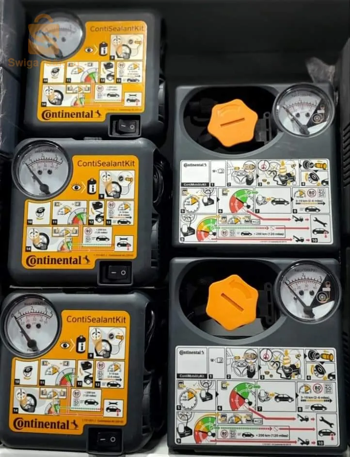 ضاغط هواء + منتج مضاد للثقب