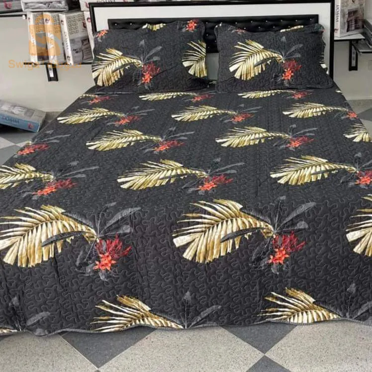 شرشف سرير 3 قطع بمقعدين