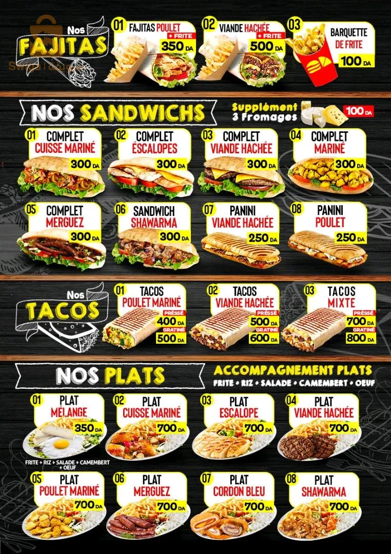 conception et réalisation de menu