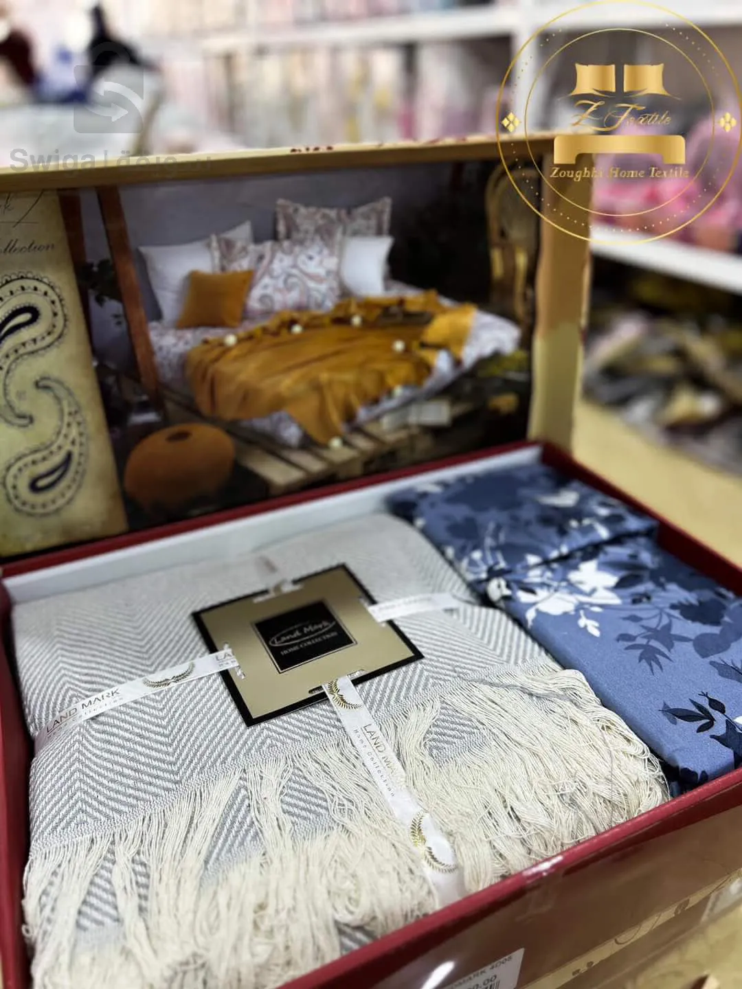 بطانية لوكس + ملاءة + 2 غطاء وسادة