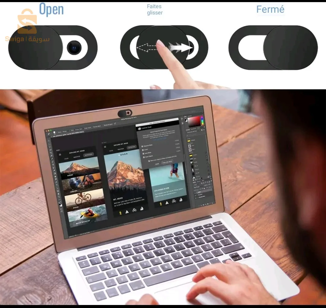 غطاء كاميرا الويب، Couverture de webcam ، غطاء كاميرا بلاستيكي لجهاز iPad  اللوحي ، كمبيوتر محمول ،  ب 350دج ... 2 ب 500دج  promotion