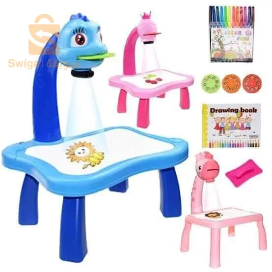 Children Led Projector Painting Art Drawing Table Light Toy