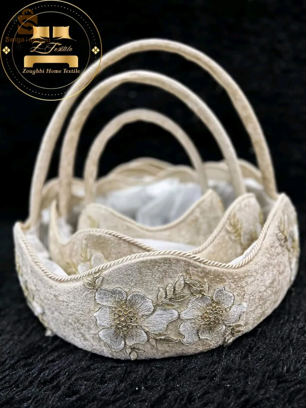 Round Sella 3ps available in 4 colors Grey,pink,beige,white