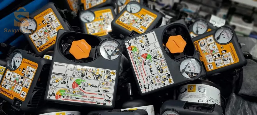 ضاغط هواء + منتج مضاد للثقب