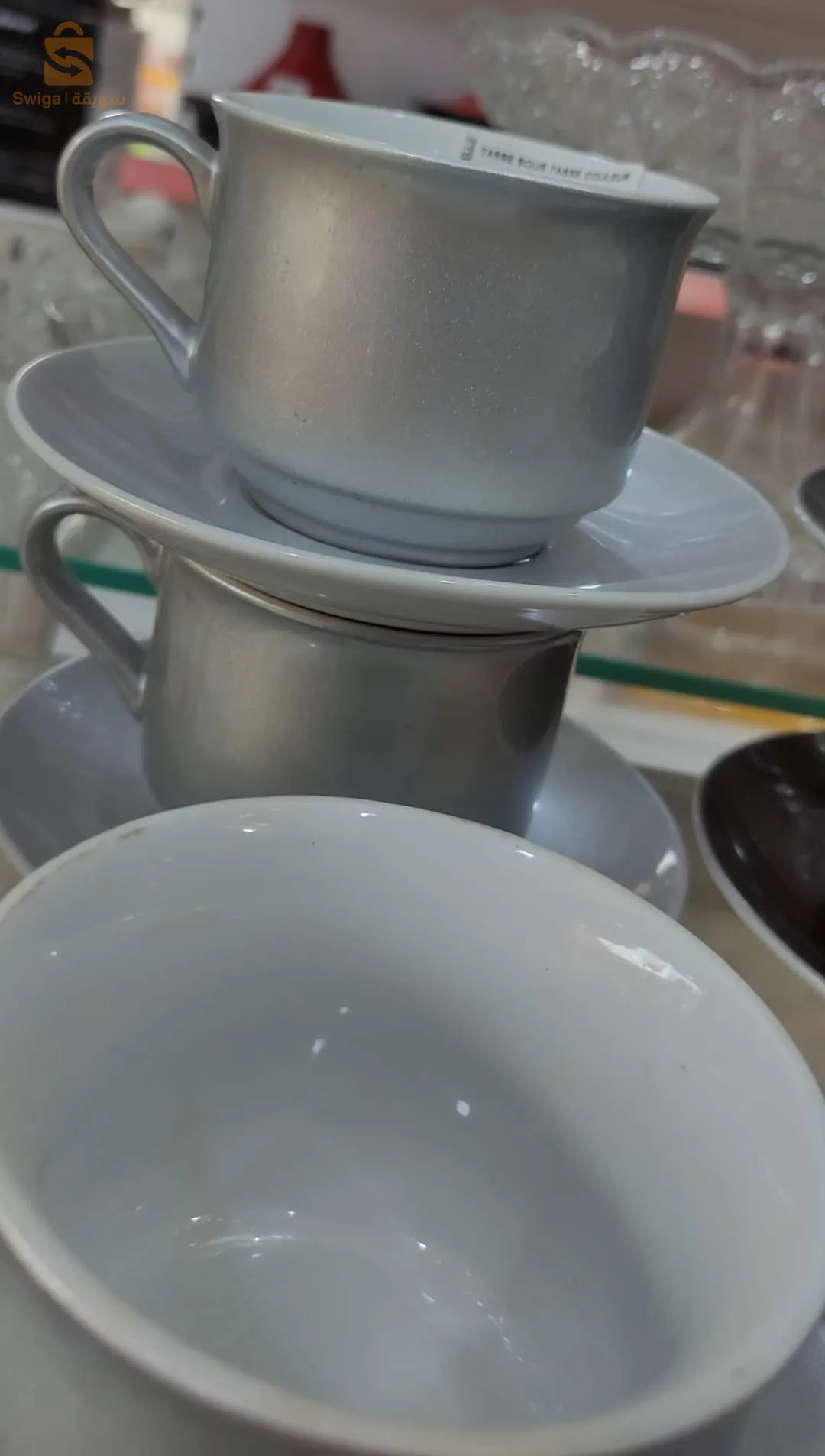 Tasse sous tasse couleur 6 pièces