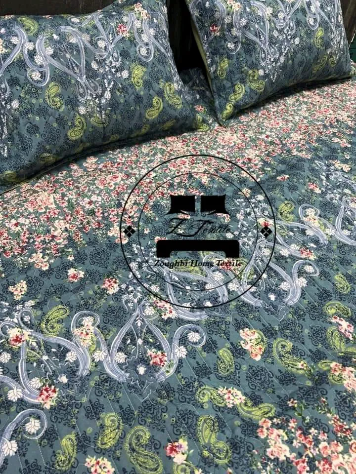 غطاء سرير + 2 غطاء وسادة