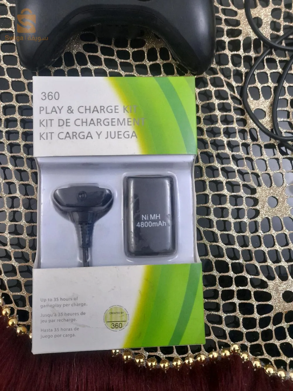 دير لافار ب550الف Manette xbox 360 noir +كابل ديلها+باطري بالكابل+10cd xbox360