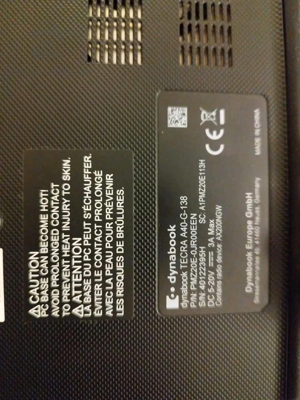 Toshiba tecraa A40g-138