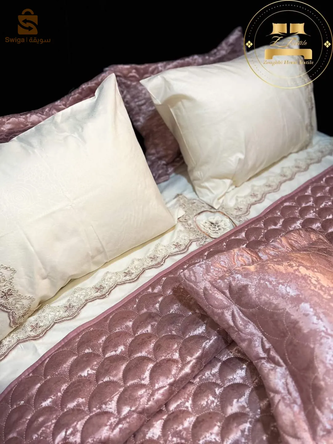 Drap + 4 taies d'oreiller + plaid + housse légère