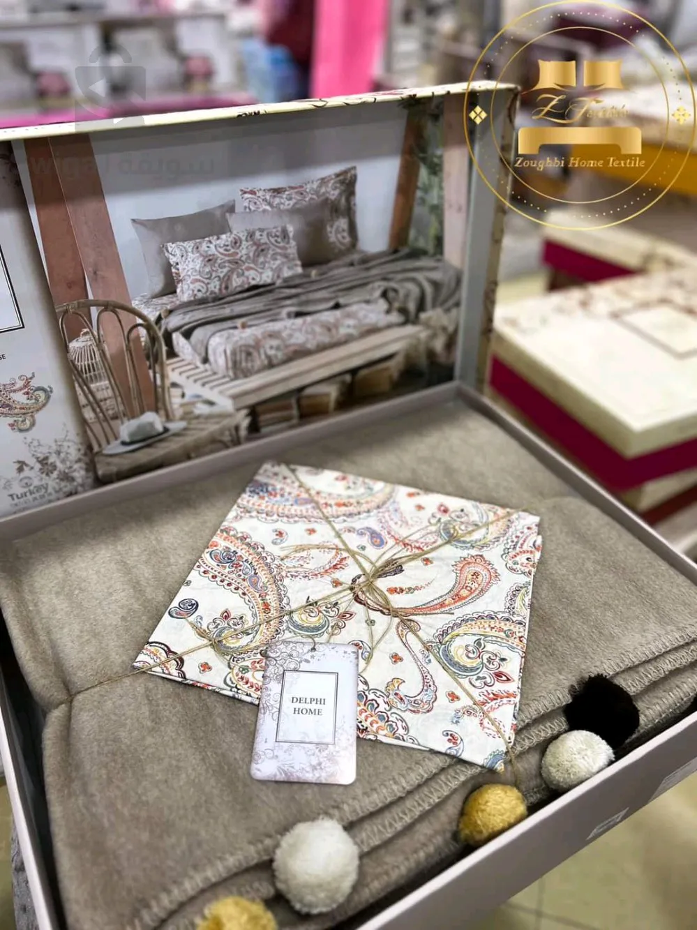 Plaid de lux+ Drap +2 couvre oreiller