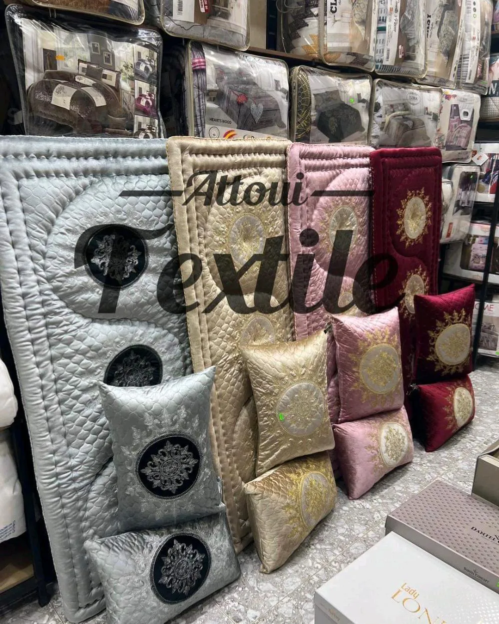 Tapis de mariée brodé de sham