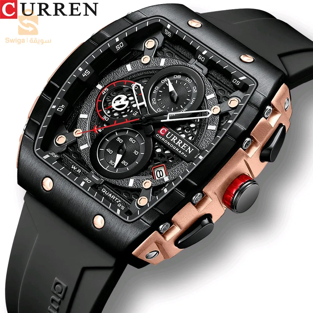 montre Original bracelet en Silicone pour hommes chronographe étanche 8442 -