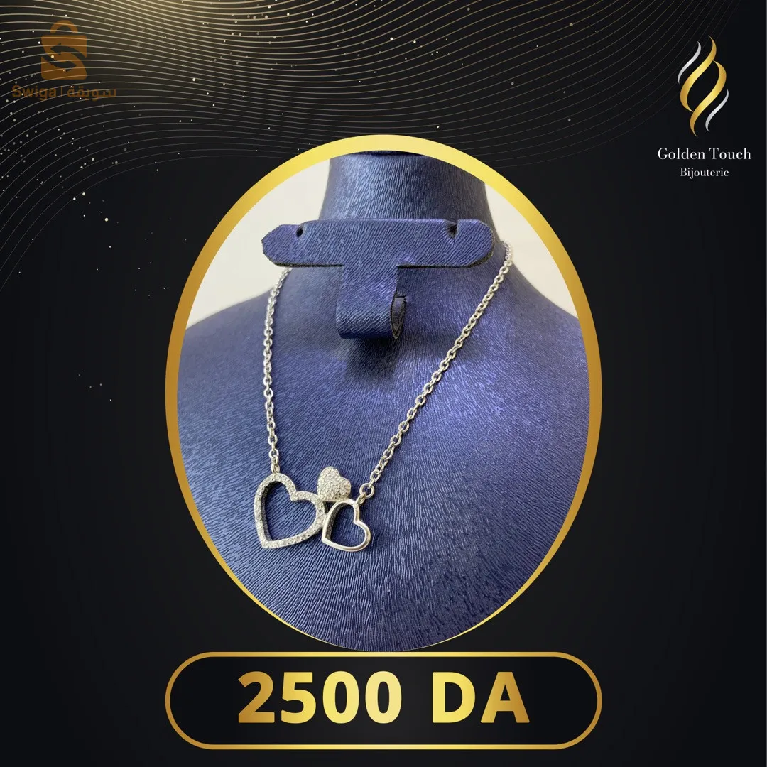 قلادة فضة اصلية مشللة بالذهب الابيض ❤️😍😍😍 لاطلالة راقية و عصرية 
Chaîne femme en argent rhodié 925 classe et élégante