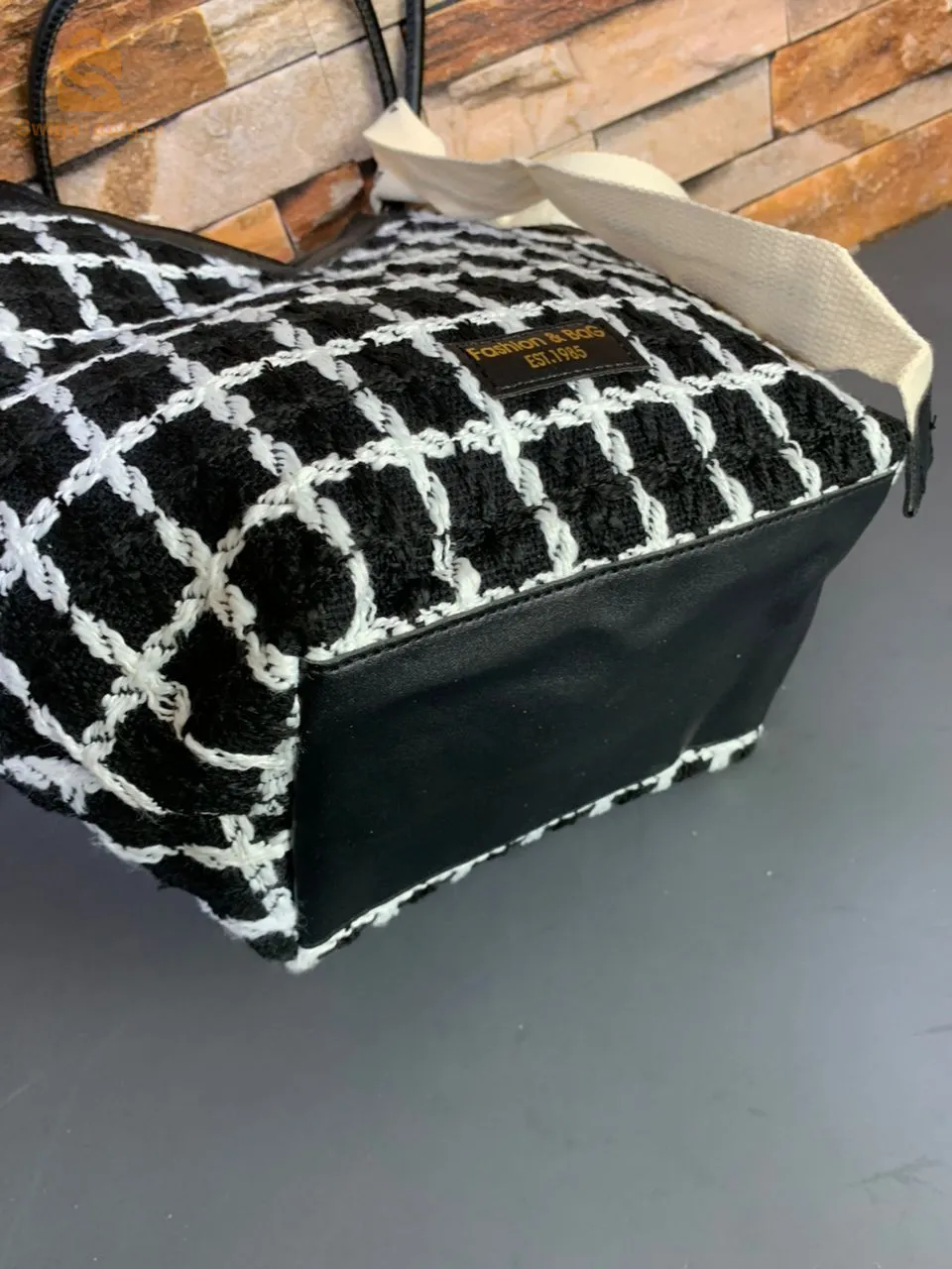 Sac à main en Tweed tissé à carreaux pour femmes 2023