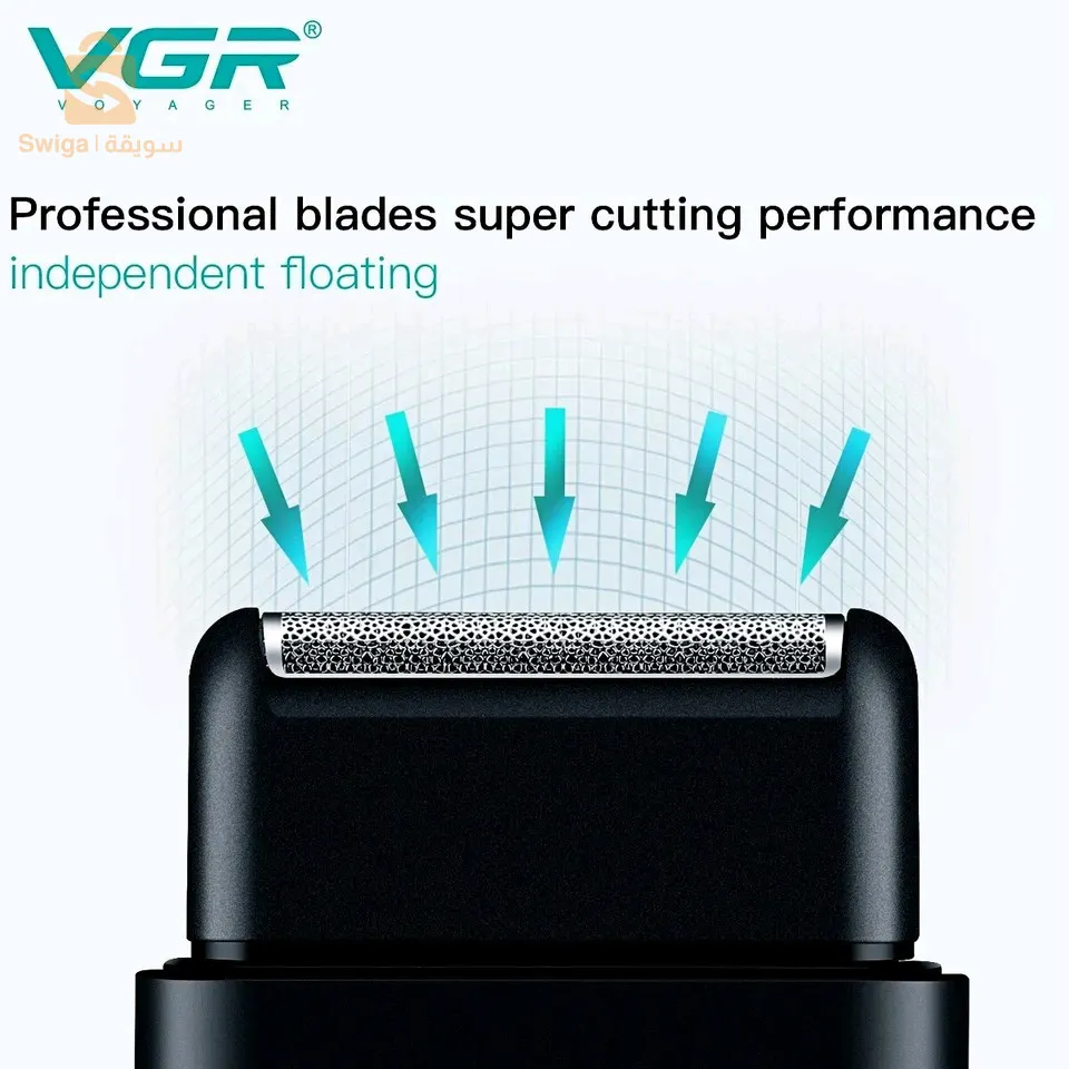 ماكينة حلاقة كهربائية احترافية VGR ماكينة حلاقة محمولة صغيرة شحن USB للرجال V ،