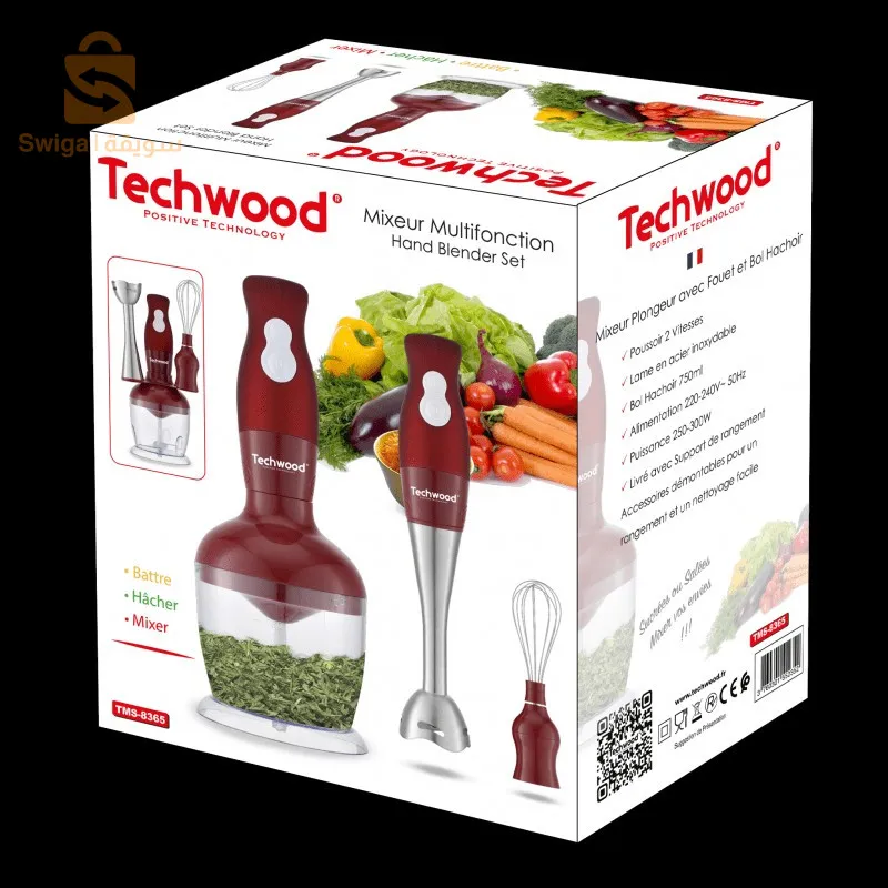 Mixeur Plongeant 3en1 300W 750mL Techwood