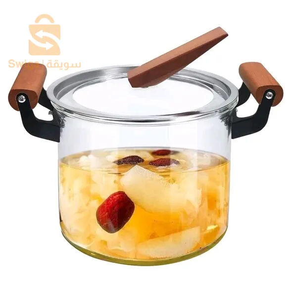 طنجرة زجاجية مضادة للإلتصاق شفافية