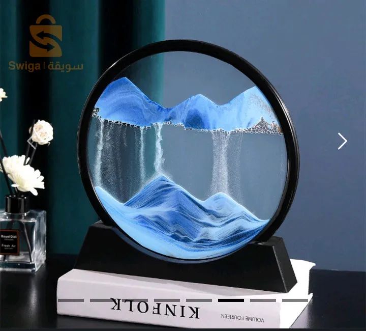 Sablier 3D en Verre rond 12 pouces pour la décoration de la maison