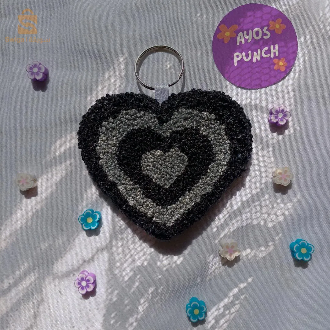 Punch needle: Keychain. jewelry holder mug rug