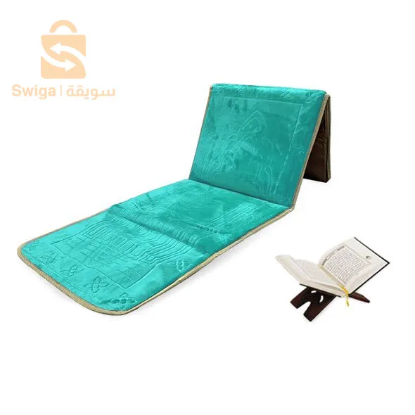 سجادة صلاة مبتكرة 2في1 بمسند ظهر مريح مع حقيبة لسهولة حملها ونقلها Tapis De Prière Avec Dossier Pliable 143x45cm