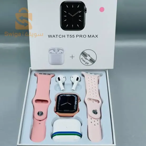 ساعةذكية مضادة للماء 3في 1 بتقنية البلوتوث مع خاصية حساب نبضات القلب Smart Watch T55PRO MAX
