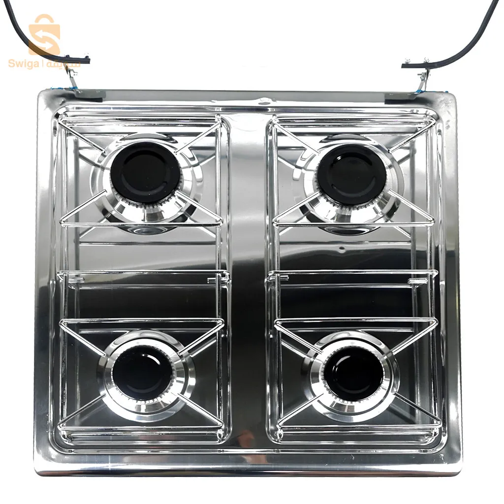 موقد طبخ بأربعة مشاعل ودرجات