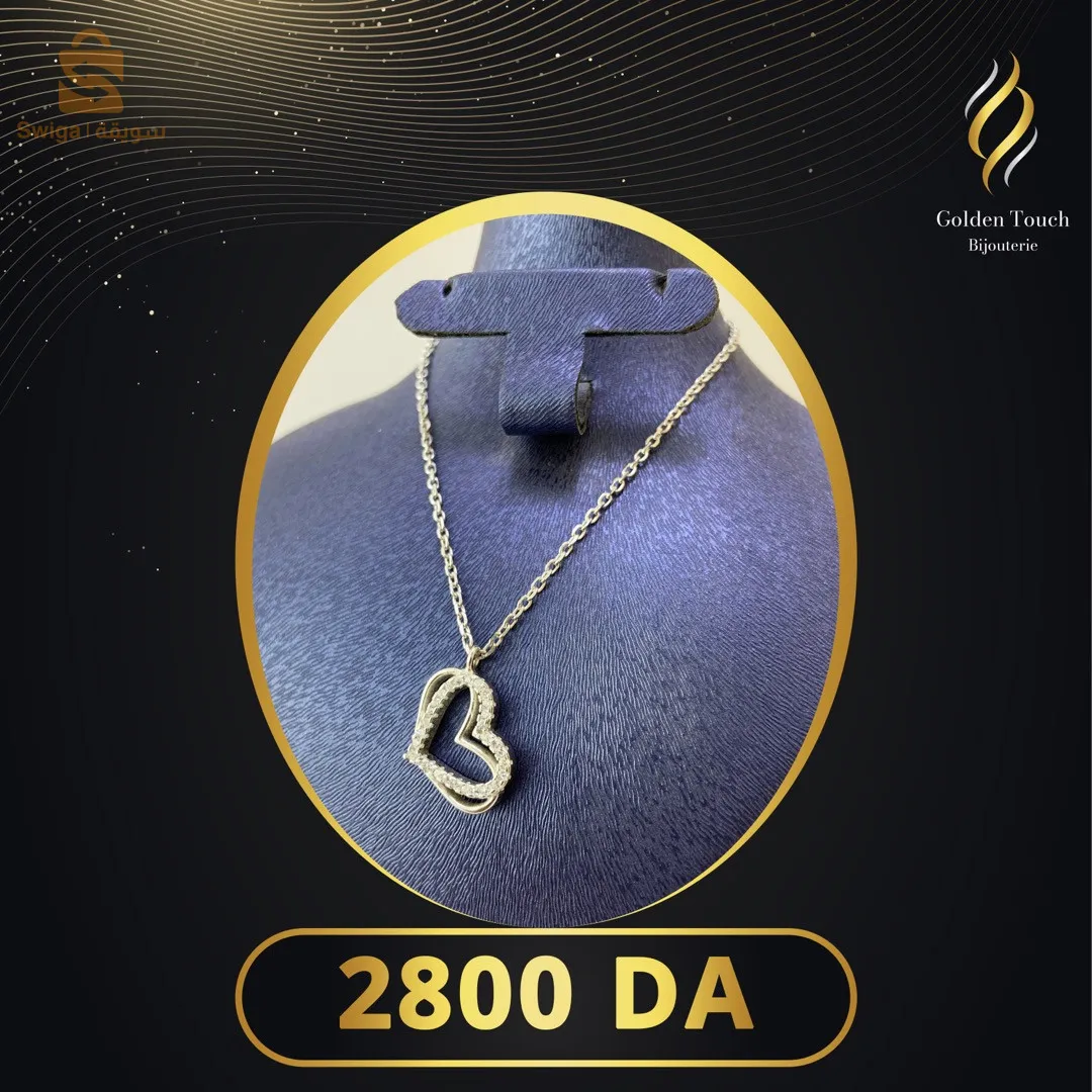 قلادة فضة اصلية مشللة بالذهب الابيض ❤️😍😍😍 لاطلالة راقية و عصرية 
Chaîne femme en argent rhodié 925 classe et élégante