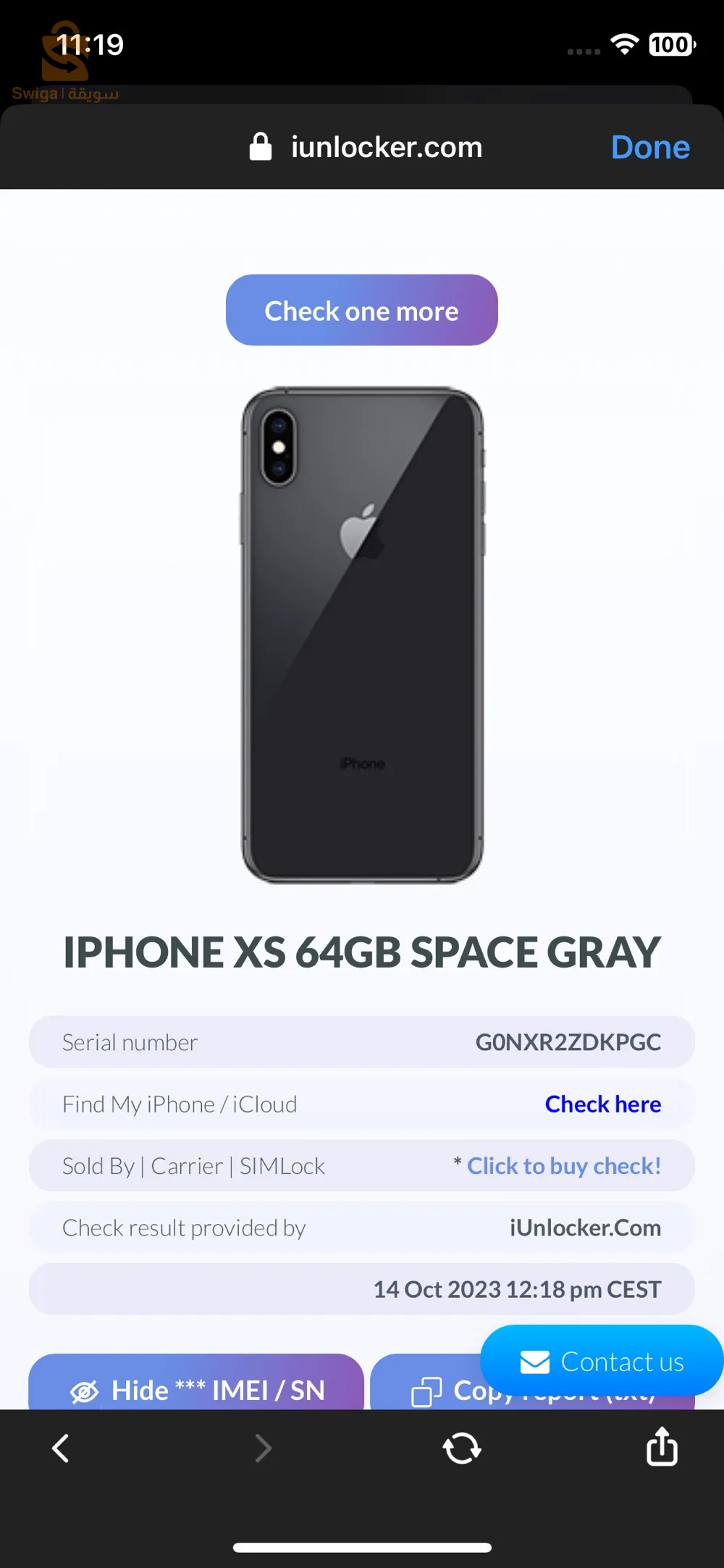 iphone xs 64gb libéré officiel etat 9.5/10 klch active klch original