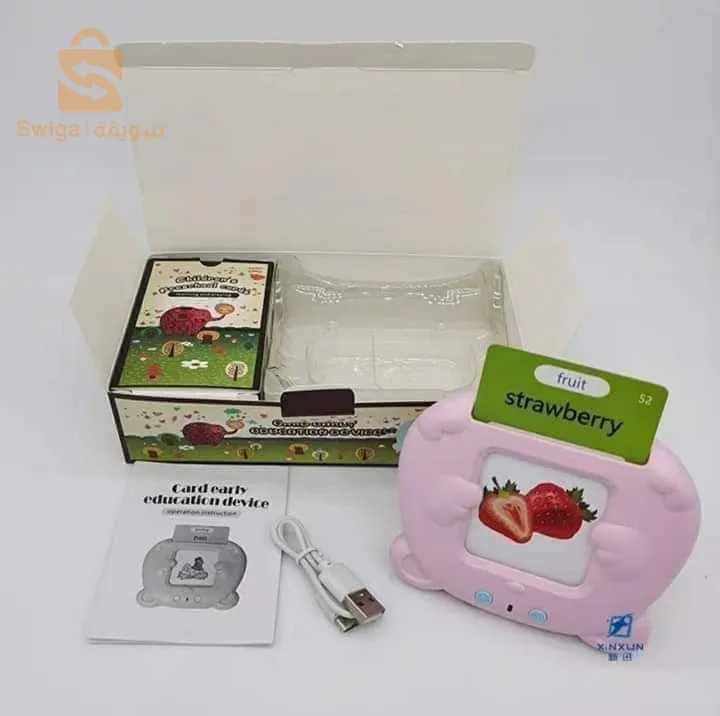لعبة بطاقات تعليم الاطفال المبكر  ( الإنجليزية + العربية ) 

✓ مخصصة للأطفال الذين تتراوح أعمارهم بين 2 و 3 و 4 و 5 و 6 سنوات.

✓ آلة تعلم بطاقات الكلمات مع 224 كلمة – 
أدخل البطاقة في الجهاز ، ثم سيكون هناك صوت مطابق. يجعل زر الصوت من السهل تغيير الصوت ، زر التكرار يجعل من السهل التعلم مرة أخرى ، لا حاجة لإدخال البطاقة مرة أخرى.

✓ تعلم التعرف على الكلمات الأساسية. يمكنك التعرف على الأشياء بناءً على الصور ، أو تهجئة الكلمات المقابلة باستخدام آلة قراءة البطاقات. الصور الملونة والأصوات تزيد من اهتمام الأطفال بالتعلم باللغتين

✓ خفيف الوزن ومريح – حجم صغير ، لا حاجة إلى WIFI ، سهل الحمل ، لغة منطوقة بريئة مع صور بديهية ومثيرة للاهتمام ، سهلة التعلم في أي وقت وفي أي مكان.

✓ فيها  USB قابلة لإعادة الشحن : بطارية مدمجة قابلة لإعادة الشحن بقوة 300 مللي أمبير في الساعة في جهاز القراءة تجعل من السهل التعلم في أي وقت وفي أي مكان. يتم إيقاف التشغيل تلقائيًا للحفاظ على عمر البطارية.
