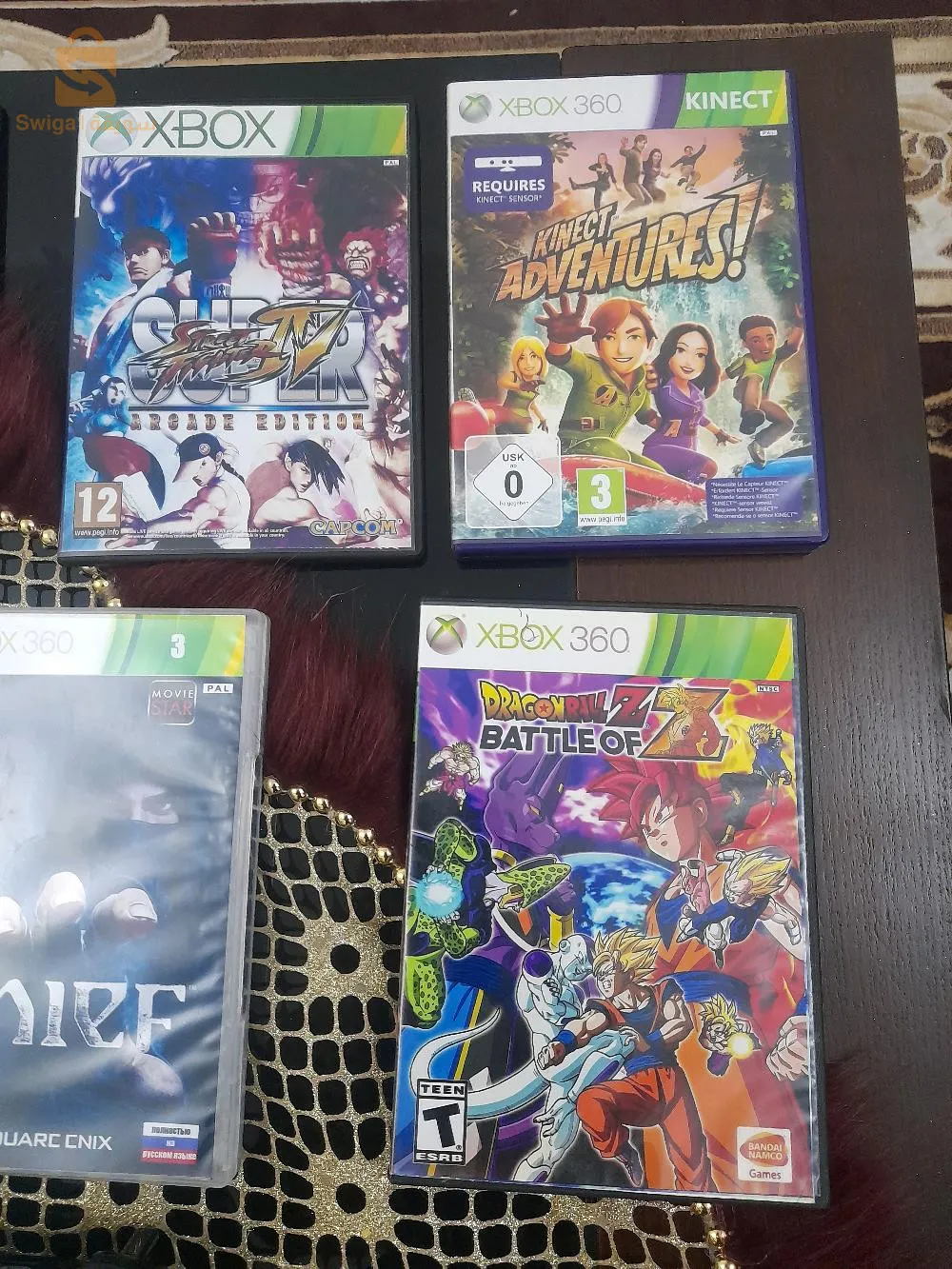 دير لافار ب550الف Manette xbox 360 noir +كابل ديلها+باطري بالكابل+10cd xbox360