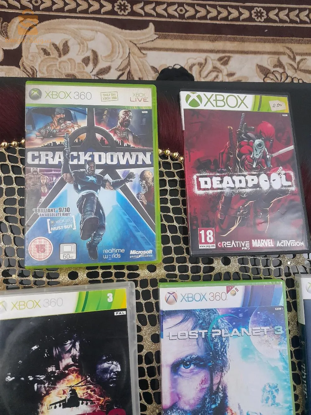 دير لافار ب550الف Manette xbox 360 noir +كابل ديلها+باطري بالكابل+10cd xbox360