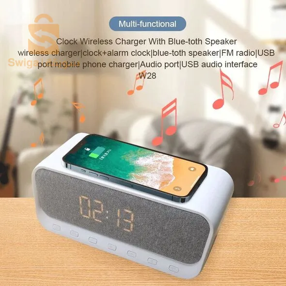 منبه صوتي بشاحن لاسلكي و سماعات