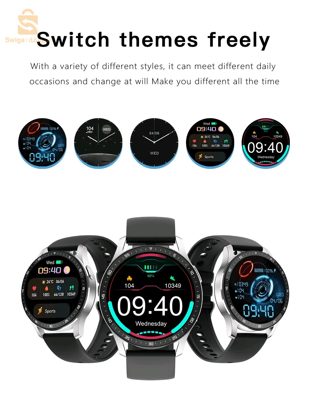 smartwatch avec earbuds / ساعه ذكيه مع سماعات بلوتوث