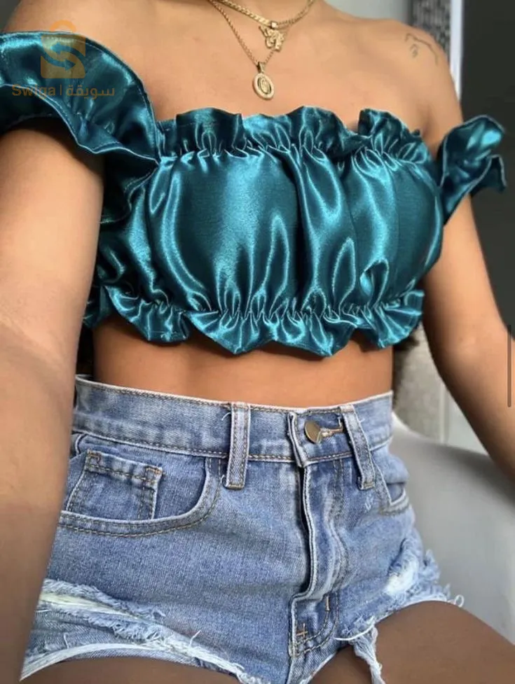 satin croptops