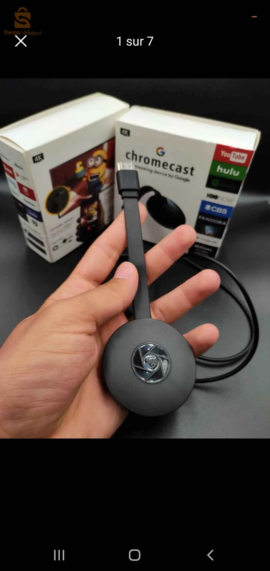 مشغل الوسائط المتعددة للتلفزيون شاهد بث مباشر لهاتفك على التلفاز CROMECAST tv streaming  device wifi 1080p