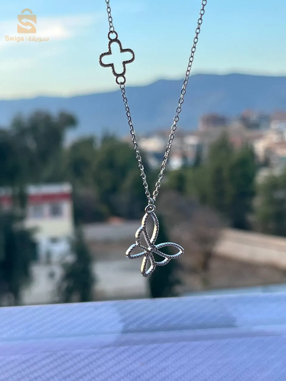 فضة مشللة بالذهب الاببض(رودي)