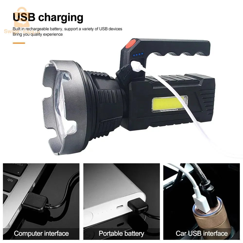 Projecteur rechargeable à 6 modes + trépied avec fonction de power-bank 100