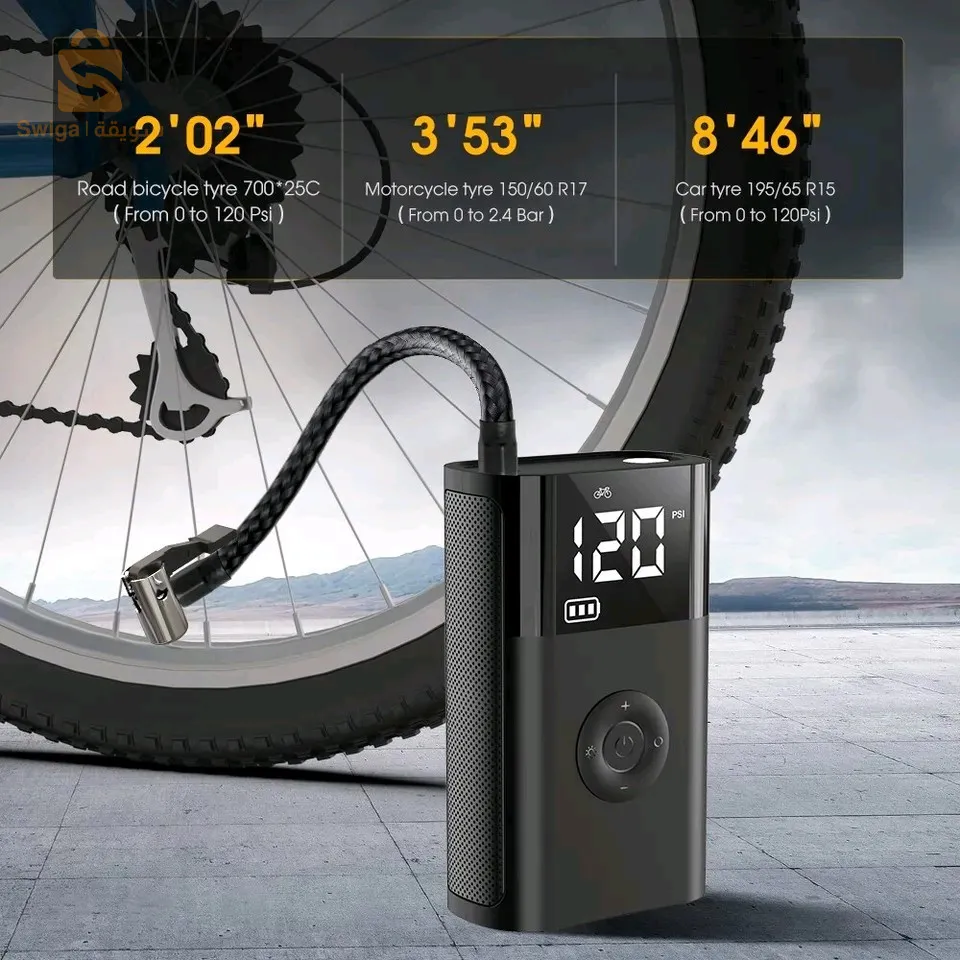 Mini Pompe à Air Électrique Autopropulsée pour Voiture, Appareil de Chargement sans Fil à Affichage Numérique, 1 Ensemble