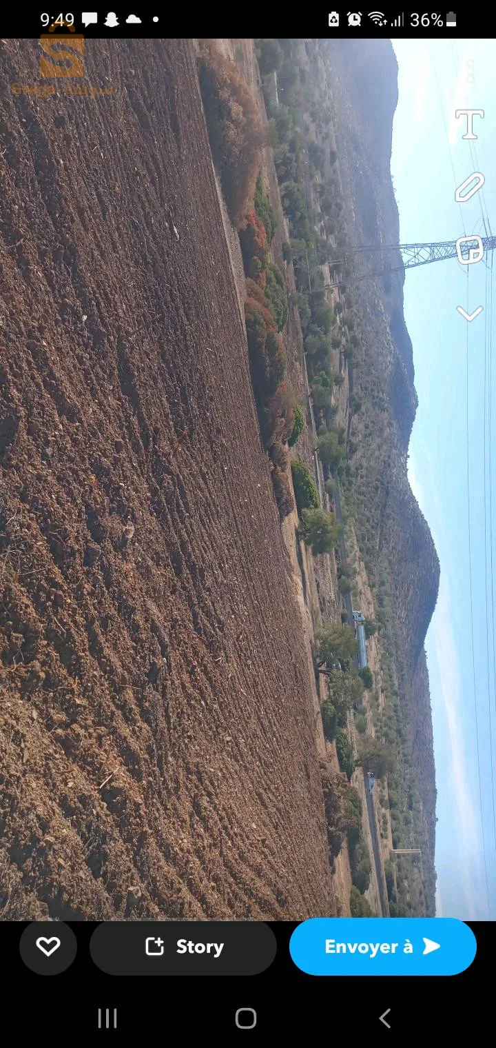 قطعة أرض زراعية للبيع بجانب الطريق السيار شرق غرب مساحتها 3000 m³