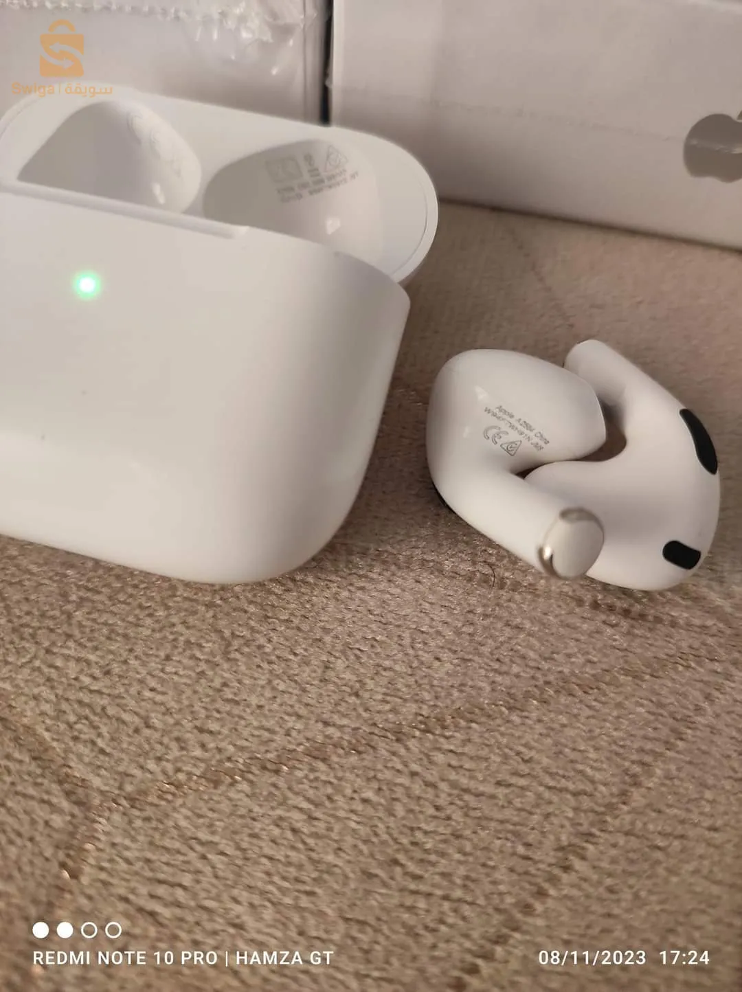 ايربودز برو3 سيمي اوريجينال✓بنفس الأصلية الجودة الخصائص ✓صوت نقي و عالي جداا✓البطارية تدوم 5 ساعات✓