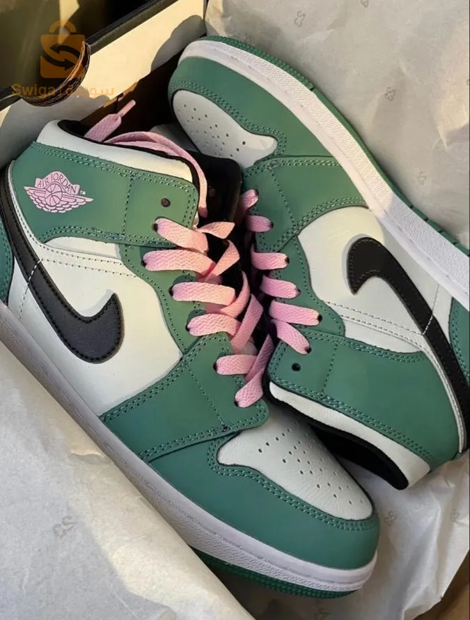 air jordan green & pink