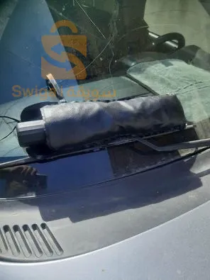 Car windshield canopy for heat and rain protection