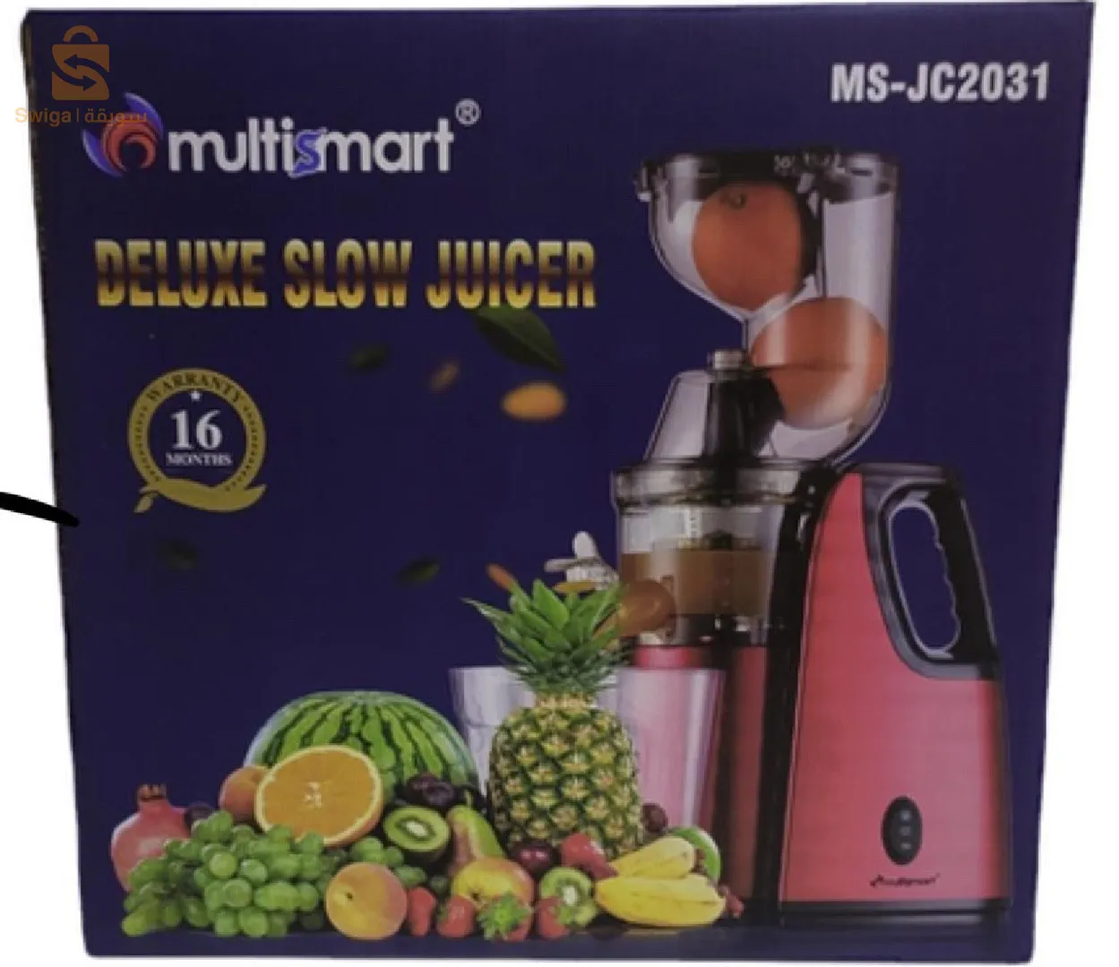 آلة استخراج العصير الطبيعي بتقنية العصر البطيءMultismart Extracteur de jus pour Fruits & Légumes MS-JC2031