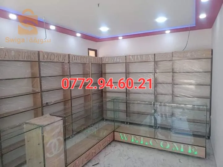 طاجيرات حسب الطلب كونطوار حسب الطلب 3متر 2.50متر 1.50متر ....
طاجيرات جميع أنواع المحلات التجارية كوسميتيك توابل مكتبة....
الهاتف ; 0772946021