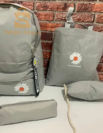 4 in 1 backpack with handbag, pencil case and mini bag V2 Black