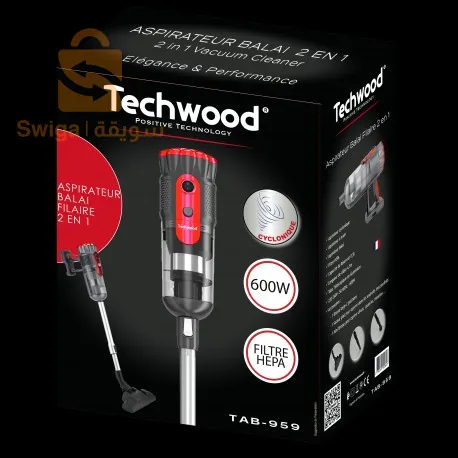 • Aspirateur cyclonique
• Aspirateur à main
• Aspirateur Balai
• Filtre HEPA
• Capacité du Réservoir 0,5L
• Longueur de câble 4,5m
• Tube Téléscopique en Aluminium
• 220-240V- 50/60Hz - 600W
• Accessoires :
 -  1 Suceur plat pour aspirer dan