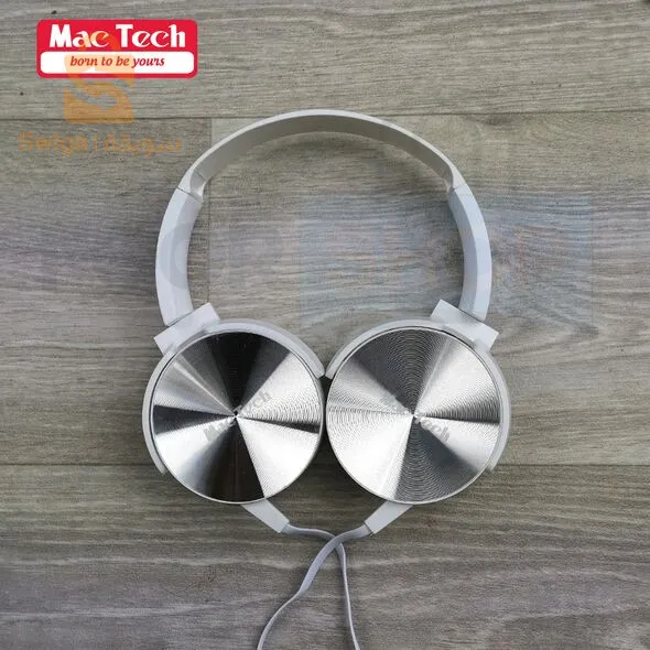 Mac Tech Stereo Headphones Hands Free Calls For Computer & Smartphones