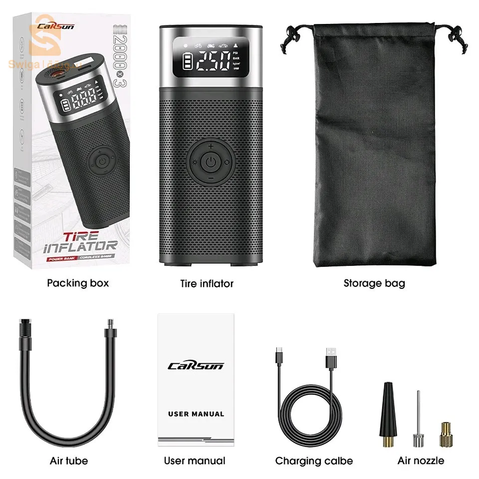 Mini Pompe à Air Électrique Autopropulsée pour Voiture, Appareil de Chargement sans Fil à Affichage Numérique, 1 Ensemble