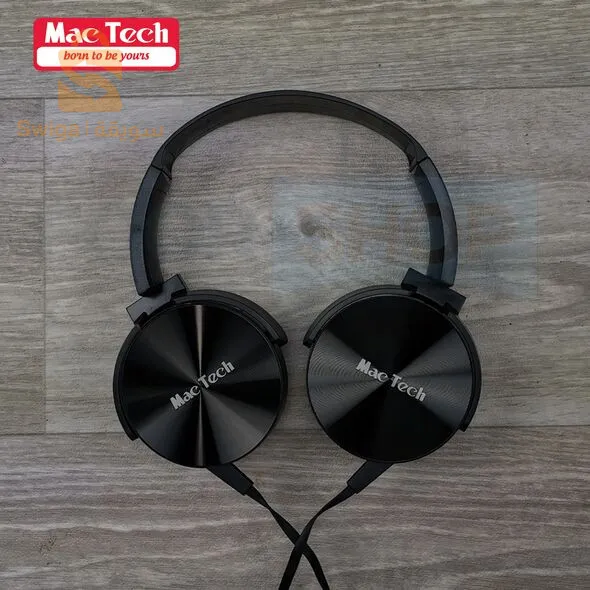 Mac Tech Stereo Headphones Hands Free Calls For Computer & Smartphones